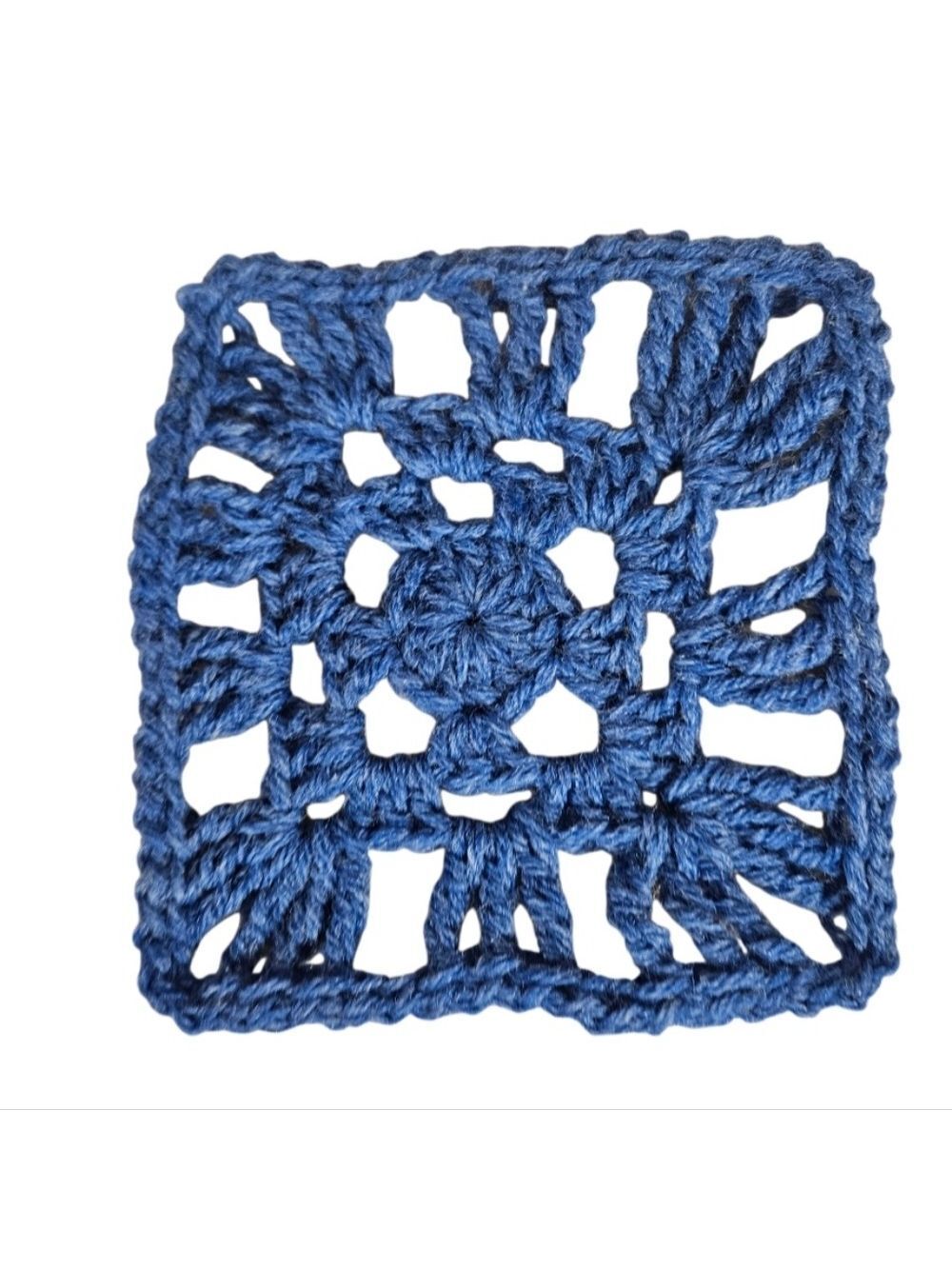 Blue Crochet Square Accessory 5x5 Cotton Blend
